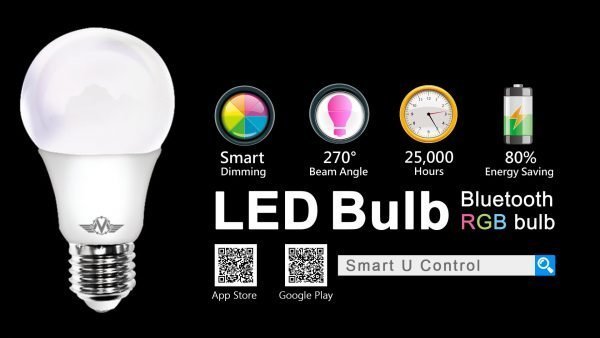 Smart Home Automation - 2 Edison E27 9W Smart Rainbow Bulb