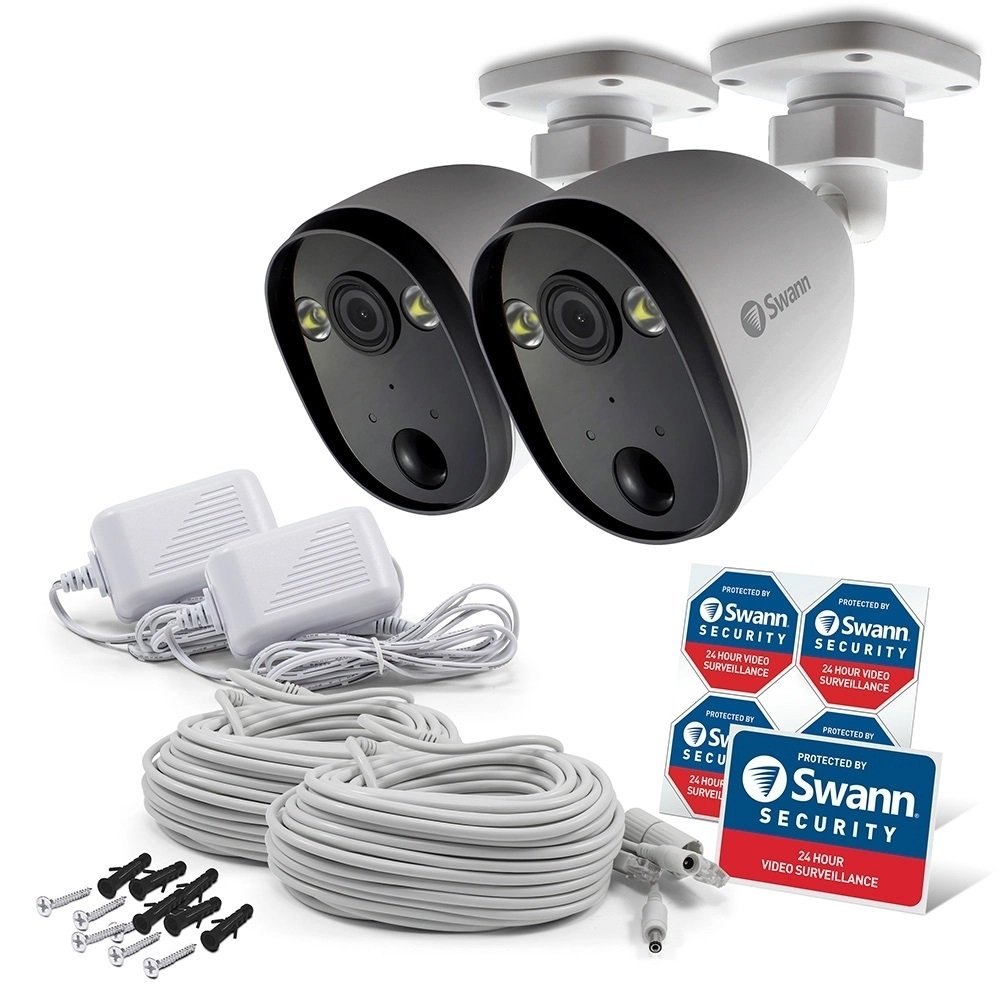 Smart Home Automation - 2 Swann WiFi Spotlight Outdoor Cameras