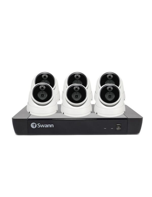 Smart Home Automation - Swann 2TB NVR with 6 x 5MP 4K Dome Cams
