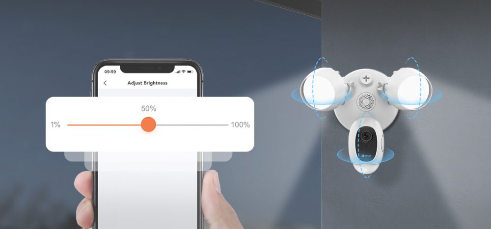 Smart Home Automation - Ezviz LC1C Smart Floodlight 1080p WiFi Alarm Camera