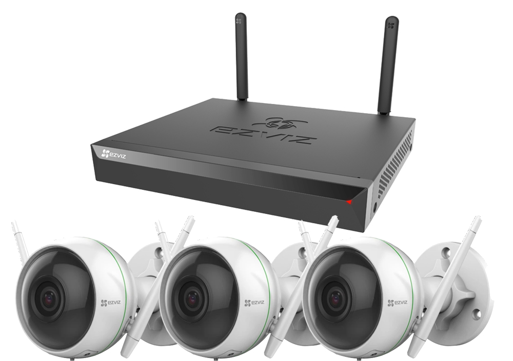 Smart Home Automation - EZVIZ 3 x 1080P Wireless 2MP Camera with 4 Channel 1TB NVR Kit