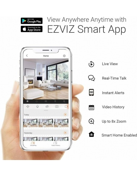 Smart Home Automation - EZVIZ 1080P Wireless 2MP Camera with 4 Channel 1TB NVR Kit