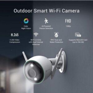 Smart Home Automation - Ezviz C3N 2MP 4mm Outdoor WiFi Bullet Spotlight Camera