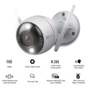 Smart Home Automation - EZVIZ C3W 2MP Full HD 4mm Night Vision WiFi Camera