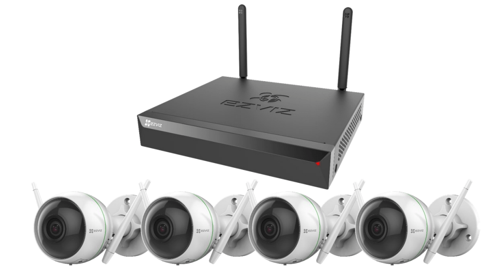 Smart Home Automation - Ezviz 8CH No HDD NVR with 4x 2MP Wireless 1080p Cameras Security Kit