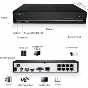 Smart Home Automation - Reolink 4K PoE 8CH NVR 2TB HDD Security Recorder