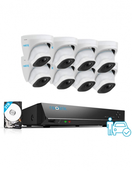 Reolink 8x PoE Dome Cameras 8MP 4K 16CH 3TB NVR System